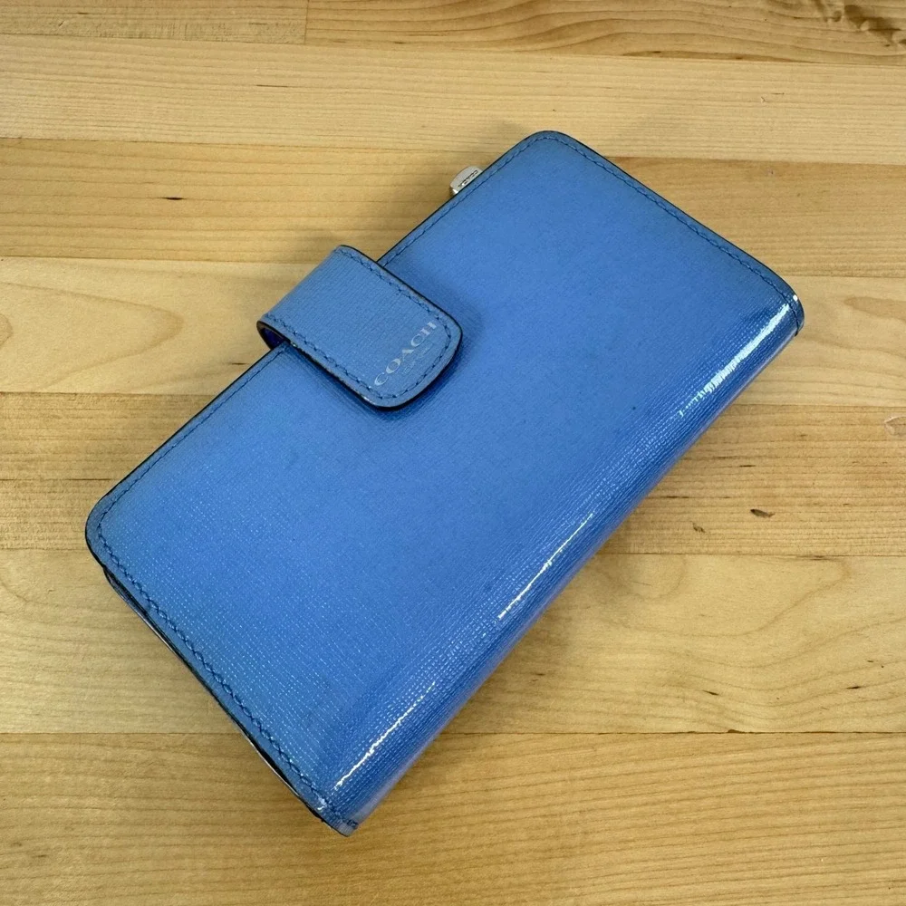 Coach Blue Oxford Saffiano Leather Phone Wallet *SEE PHOTOS